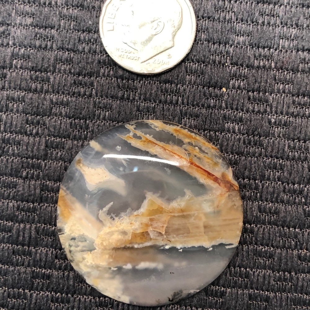 Natural moss agate round polished